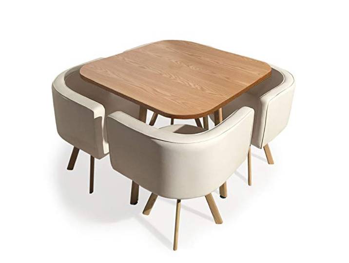 Menzzo Oslo Tischgruppe im skandinavischen Stil Beige