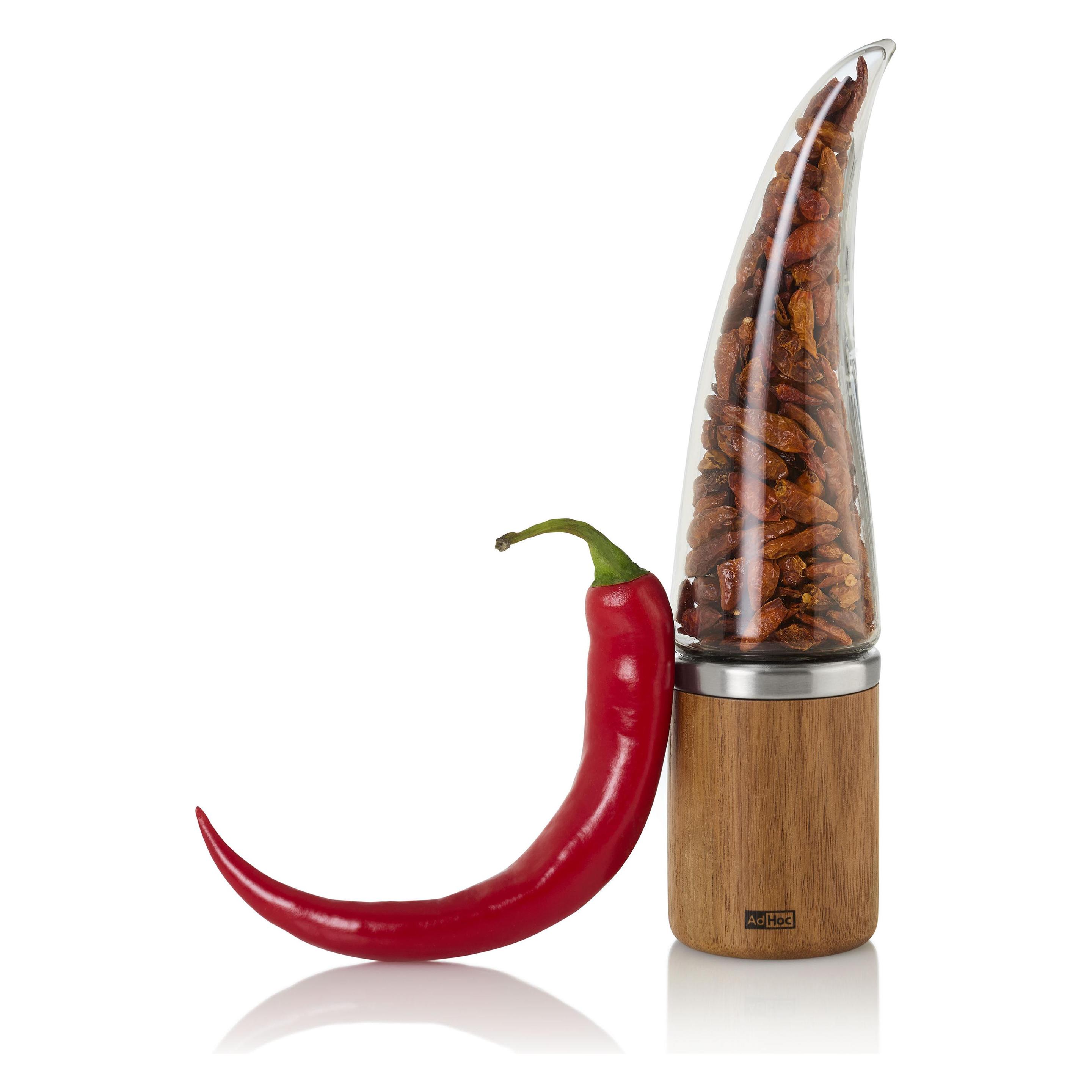 AdHoc Chilischneider PEPERONE Glas/Akazie/Edelstahl (Chili, Diverse Gewürze) (MP233)