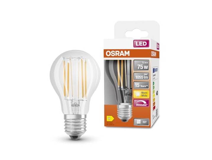 OSRAM Ampoule LED Culot: E27 Blanc chaud 2700 K 9 W équivalent à 75 W LED Retrofit CLASSIC A DIM