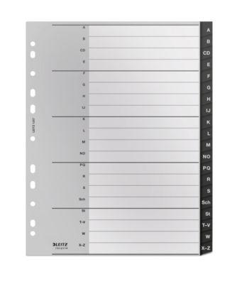 Leitz® Registermappe Recycle, A4, beschreibbar, Universalllochung, Kunststoff, schwarz, Taben A-Z