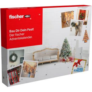 Fischer Adventskalender 578708, 2026, gefüllt mit Befestigungszubehör, 57 x 46 cm, 24-teilig