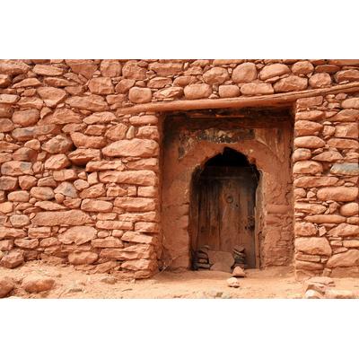 Fototapete PAPERMOON "Steinhaus", bunt, B:4,5m L:2,8m, Vlies, Tapeten
