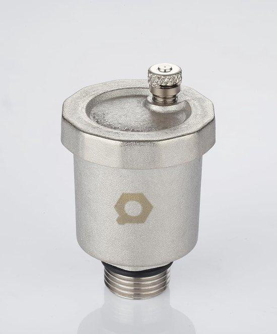Automatische Ontluchter Luchtventiel voor Verwarmingssystemen 1/2 Inch Zilverkleurig