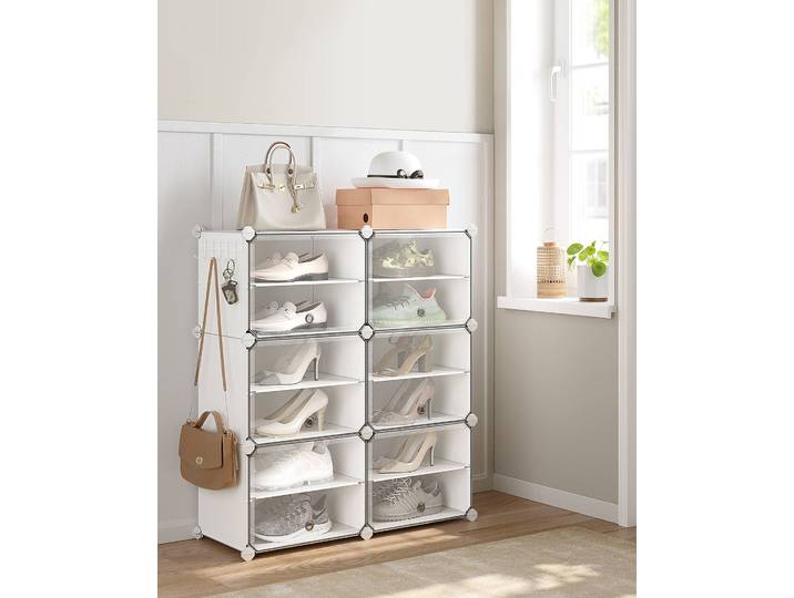 Schuhbox Dokodi 82 x 92 x 32cm Weiß/Weiß