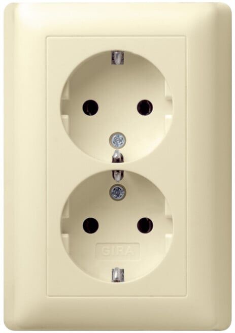 Gira Prise double Schuko avec obturateur de sécurité 078001 (078001)
