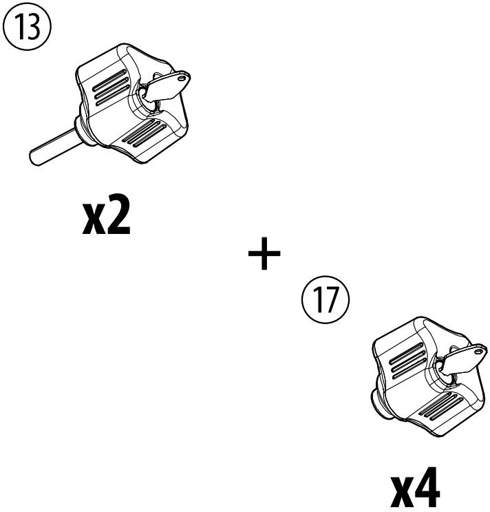 France Attelage Lot d'écrous à molette pour porte-vélos sur hayon Menabo Shadow Caddy