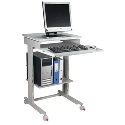 PC-Arbeitstisch H720-1100xB600xT500mm lichtgrau fahrbar