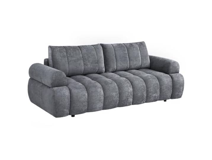 BEAUTY SOFA Schlafsofa Mavi mit Schlaffunktion und Bettkasten, Bettsofa 195 × 145 cm mit DL-System, Chenille, freistehend, Dunkelgrau (Kiara 867)