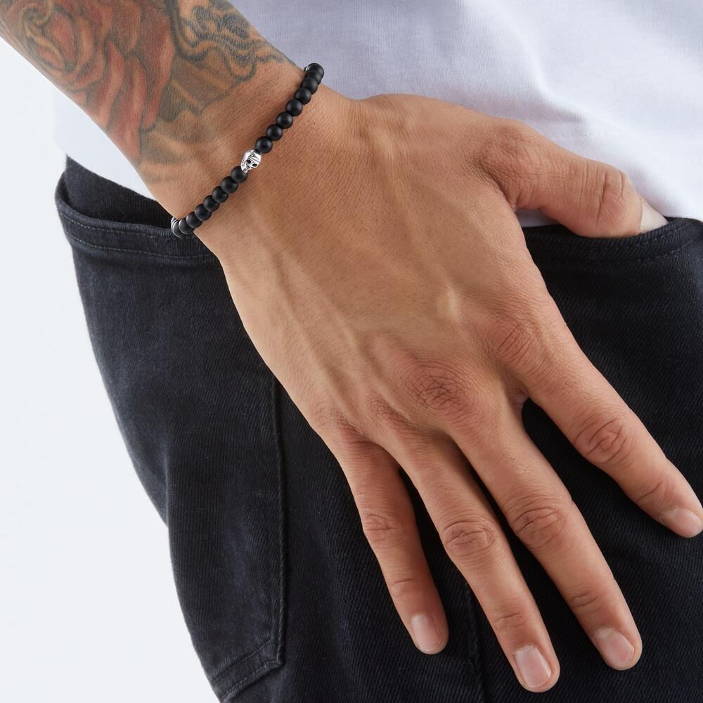 Thomas Sabo Schwarzes Armband aus Obsidian-Kugeln schwarz