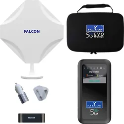 Falcon Evo 5G Mobile Deluxe Internetantenne mit tragbarem Router und bis zu 3400 Mbit/s Geschwindigkeit