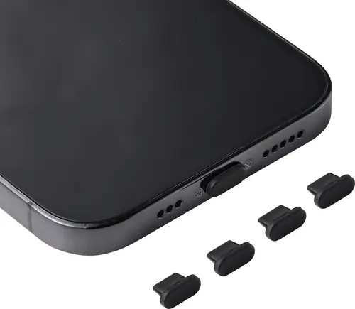 Renkforce Lightning Staubschutz für iPhone, 4 Stück/Set, Schwarz