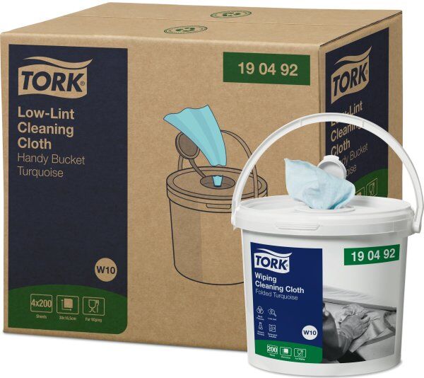 Tork W10 Aftørringsklud Sensitiv, Blå, 200 Ark