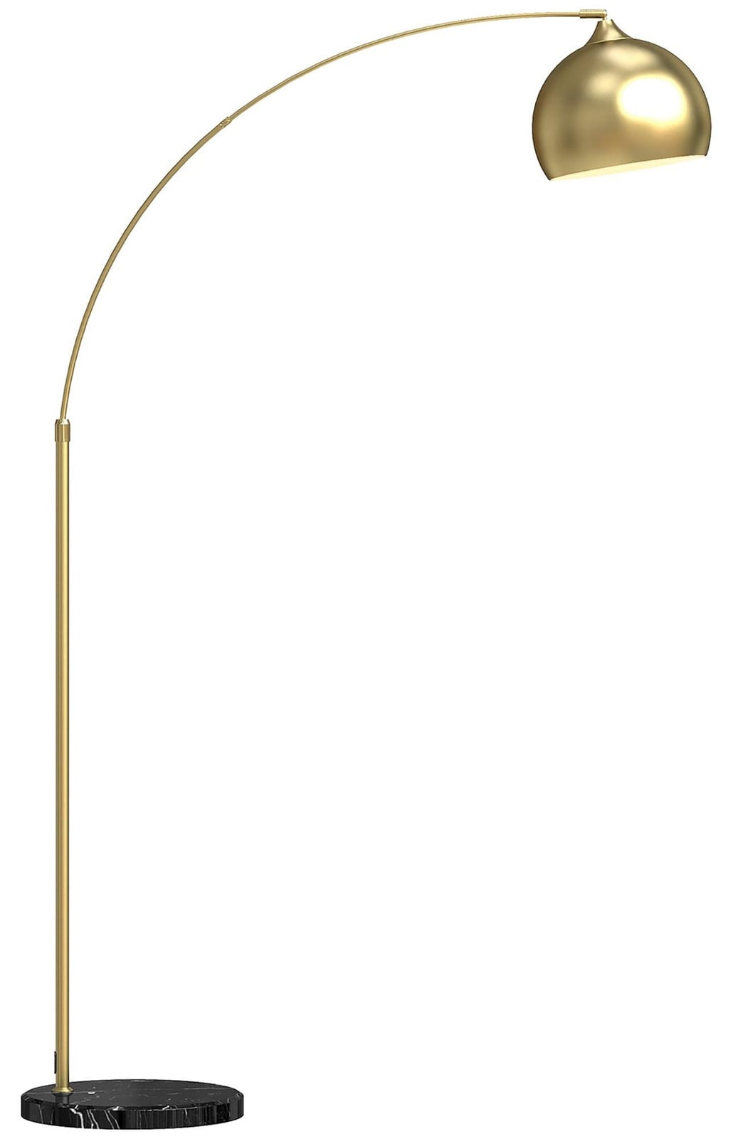 Northio Gouden booglamp met verstelbare voet en marmeren voet