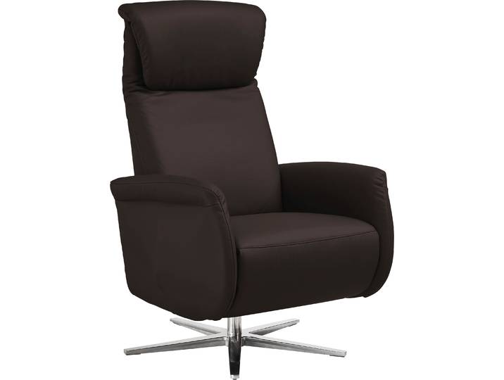 Relaxsessel HOME AFFAIRE Cartore Chromfuß, mit manueller oder motorischer Verstellung mit Akku , braun (chocolate), B:77cm H:119cm T:93cm, Sessel, Relaxsessel, drehbar, hochwertiger Kaltschaum, Drehsessel