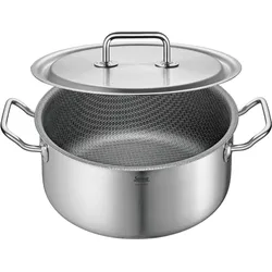 Spring Premium Schnittfester Reiner Kochtopf, Pfanne + Kochtopf, Silber
