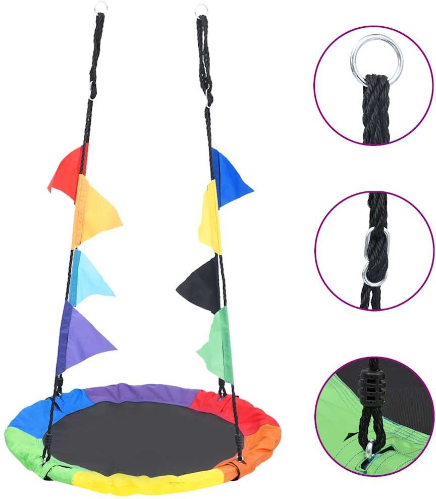 vidaXL Balançoire arc-en-ciel avec fanions 100 cm