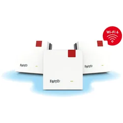 FRITZ! MESH SET 1600 3-PACK, Router, Rot, Mehrfarbig, Weiss