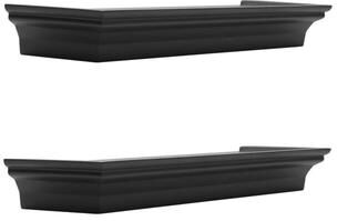 Melannco Set of 2 Floating Wall Shelves, 14 Inch, Black