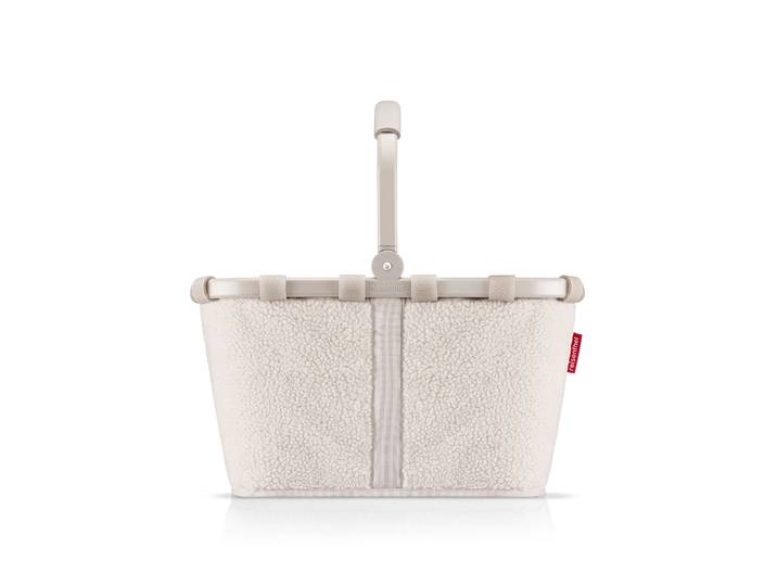 Einkaufskorb REISENTHEL carrybag , beige (teddy sand), B:48cm H:29cm T:28cm, Polyester, Einkaufskörbe, Einkaufskorb, Standfüße, ummantelter Griff zum Umklappen, Innentasche Reißverschluss
