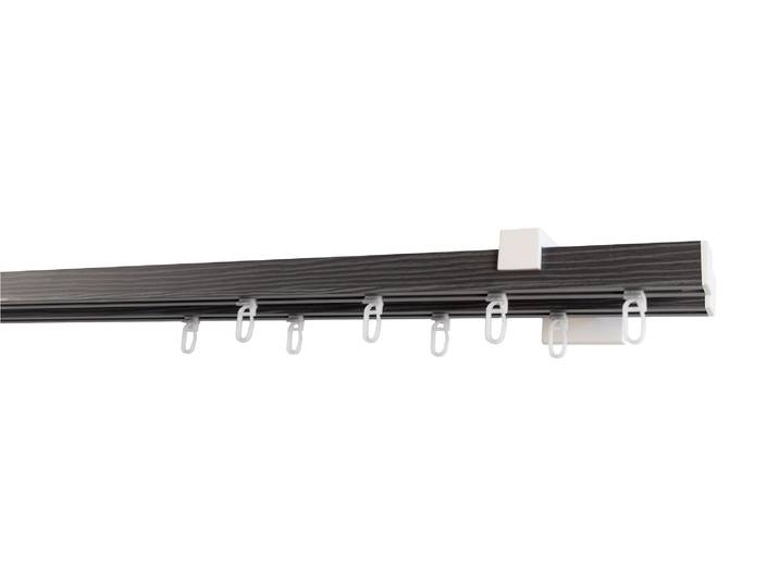 Gardinenstange GARESA Finn Wandmontage , grau (grau, weiß), L:410cm, Gardinenstangen, Gardinenstange, Innenlaufprofil, Wandmontage