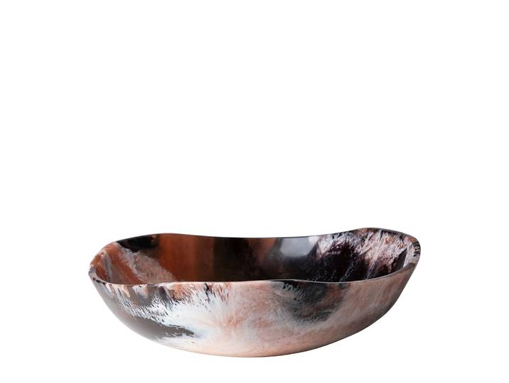 Schale FINK ESPRESSO , braun (braun, weiß), H:8cm Ø:27cm, Schüsseln, Schale