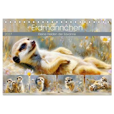 Erdmännchen. Kleine Helden der Savanne (Tischkalender 2027 DIN A5 quer), CALVENDO Monatskalender