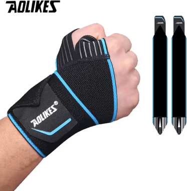 Inspire Picks AOLIKES Wrist Brace With Thumb Support Wrist Compression Straps For Weightlifting, Gymnastics, Fitness & Daily Activit blue