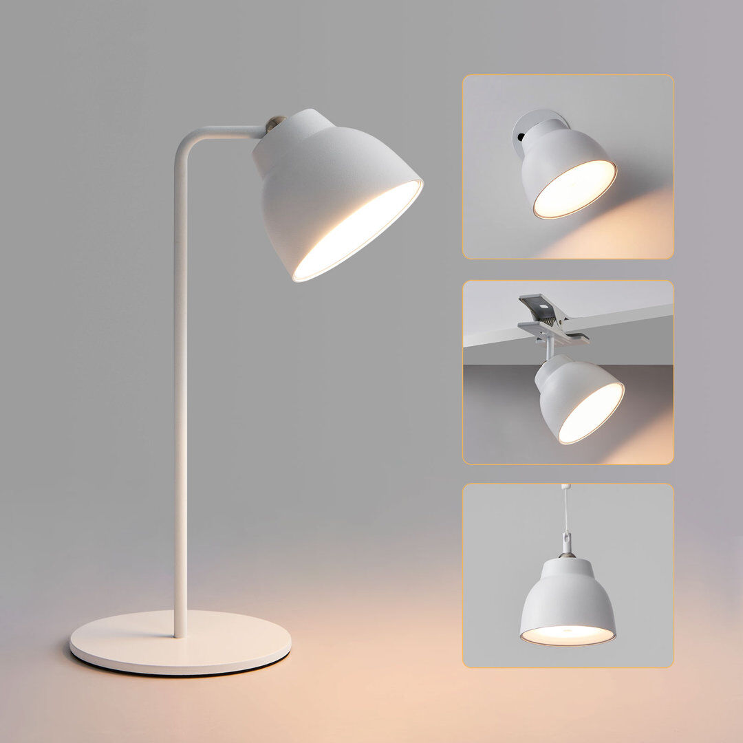 17 Stories Sonrisa Metal Arched Lamp White 33cm H X 20cm W X 13cm D