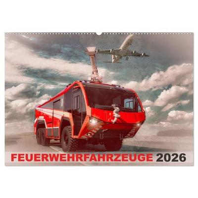 Feuerwehrfahrzeuge (Wandkalender 2026 DIN A2 quer), CALVENDO Monatskalender