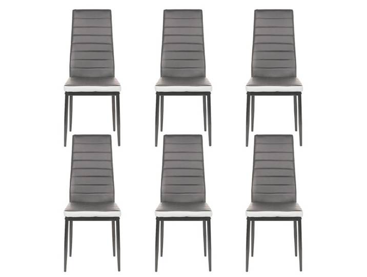 Lot de 6 Chaises VIVOLILV - Chaises de salle à manger en cuir Gris - Chaises Contemporain - 40X39X98 cm