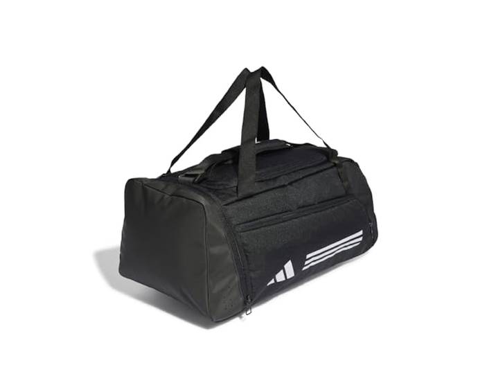 adidas Unisex Essentials 3-Stripes Duffel Bag, Black/White, S