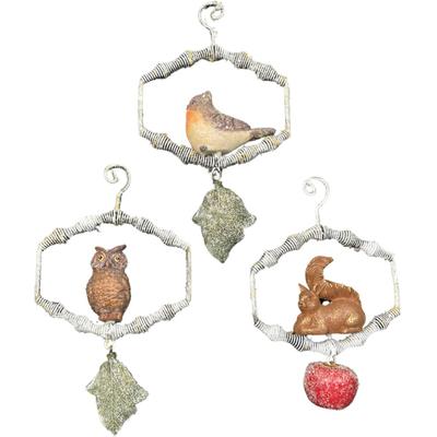 Dekohänger "Weihnachtsdeko", braun, B:3,5cm H:24cm T:13cm, Polyester, MYFLAIR MÖBEL & ACCESSOIRES, Dekohänger, mit Tierfiguren, Länge ca. 24 cm