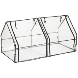 Relaxdays Folienfrühbeet, HxBxT: 92 x 180 x 92 cm, 2 Türen, Frühbeet & Aufzucht, Gewächshaus, PVC Folie, transparent
