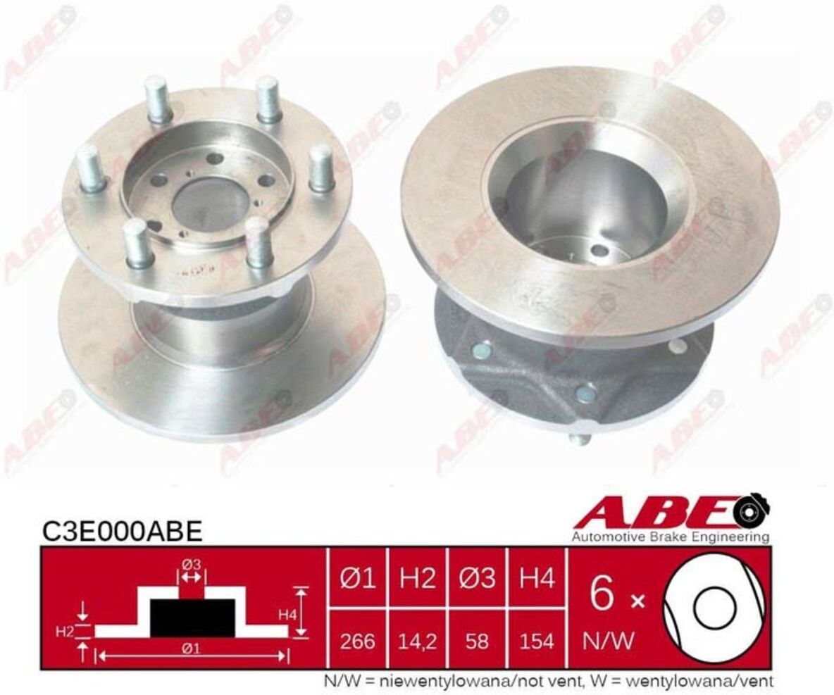 Abe Disco freno C3E000, 1 Pezzo