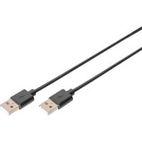 USB 2.0 Anschlusskabel USB-A (Stecker) > USB-A (Stecker) schwarz, 1,8 Meter