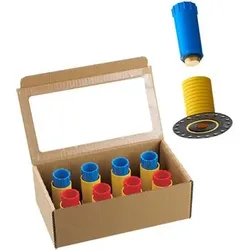 Starter-Kit OHA Dichtfix mit Messing Baustopfen, rot/blau