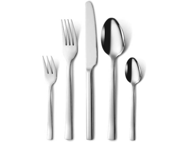Besteckset 30-teilig Edelstahl Hochglanzpoliert Spülmaschinenfest, Silberfarben, Metall, Besteck, Besteck-Sets