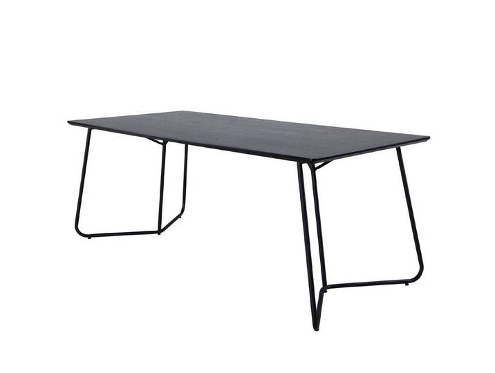 Venture Home Esstisch Petra, rechteckiger Esstisch mit Holzfurnier, 190 × 90 cm, Esszimmertisch, MDF, Holzfurnier-Optik, Eisenbeine, rechteckig, modern