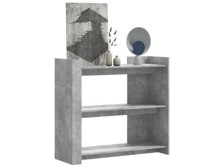 KLGBNCVE Konsolentisch Betongrau 100x35x90 cm Holzwerkstoff Schmale Silhouette, robuste Platte, vielseitige Ablage, sichere Wandmontage, moderner Grauton