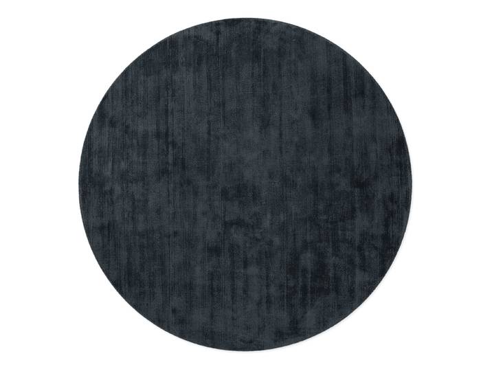 Tapis en viscose Noemi rond Noir/Noir Ø 120cm Coton/Viscose
