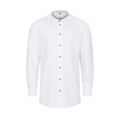 Trachtenhemd NÜBLER "Trachtenhemd Hannes", Herren, Gr. L, EURO, weiß, Obermaterial: 100% Polyester PES., Hemden Trachtenhemd