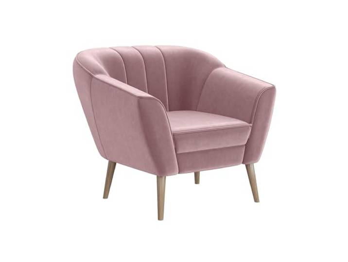 MEBLINI Sofa Sessel für Wohnzimmer - Mini Lounge für eine Person - Loungesessel - Armlehnstuhl - Armchair - KAIA - 1 - Rosa Samt