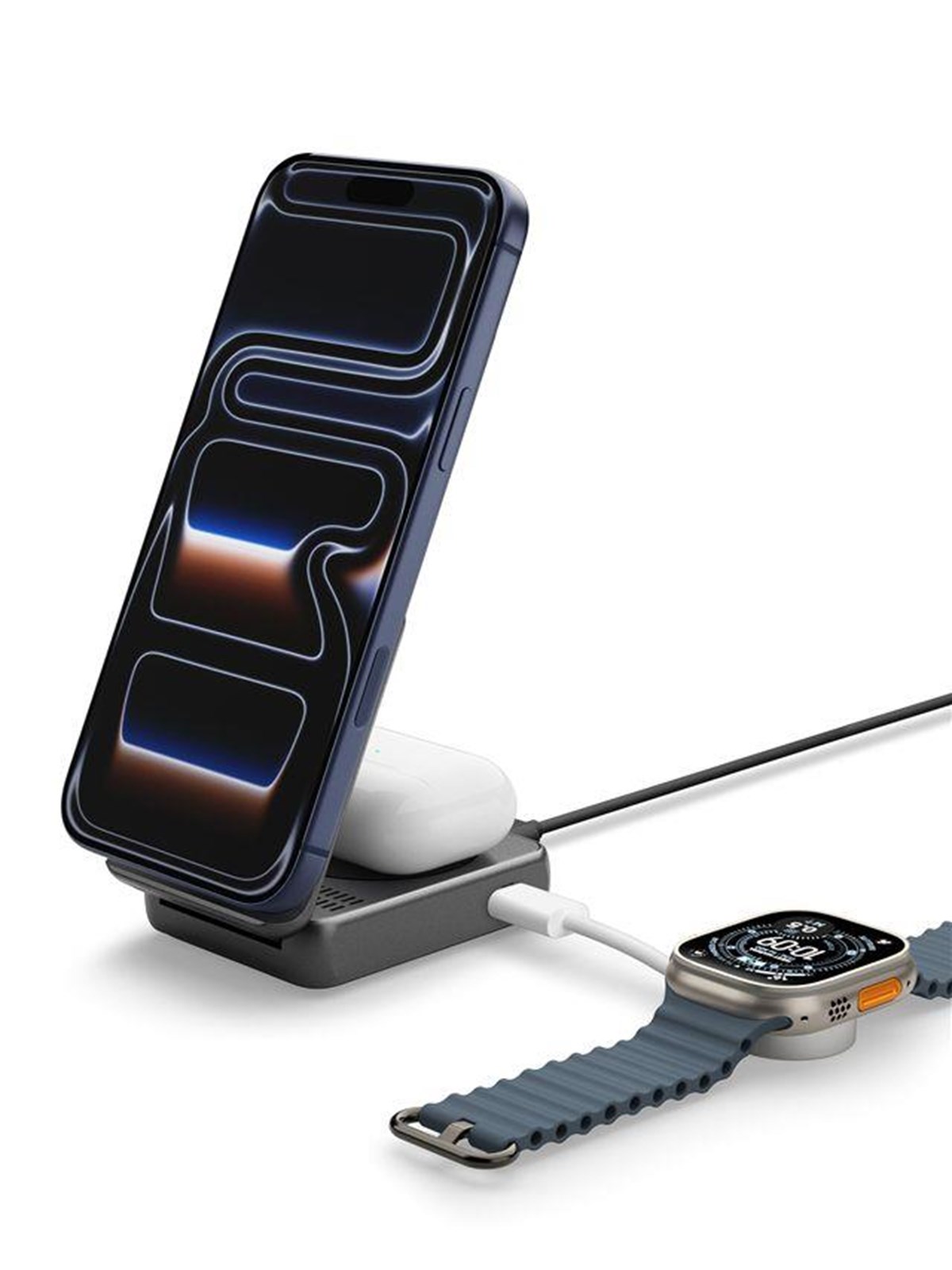 Spigen Essential MagSafe 2-in-1+C Wireless Charger EF302MOQ - black