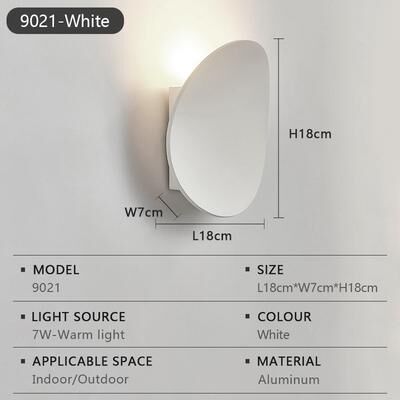 Friendly Fresh Finds Modern LED Wall Light Outdoor Waterproof Aluminum Wall Sconce For Home Garden Porch 9021 white