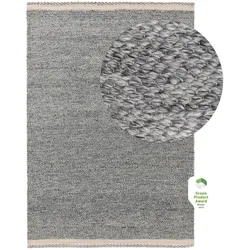 benuta Pure Kurzflor Teppich aus recyceltem Material Kiah Grau 120x170 cm - Moderner Kurzflor-Teppich für Wohnzimmer