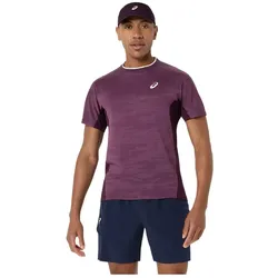 ASICS, Herren, Sportshirt, Match Jacquard Ss Top Dark Aubergine Man (XL), Violett