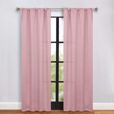 Superior Solid Rod Pocket Curtain Panels Set of 2 Light Filtering Window Drapes, Washable, Thermal & Noise‑Reducing