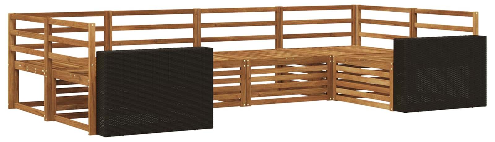 Outdoor-Sofagarnitur 6 pcs Natur