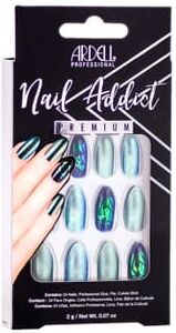 Ardell Nail Addict Green Glitter Chrome 24 Unds