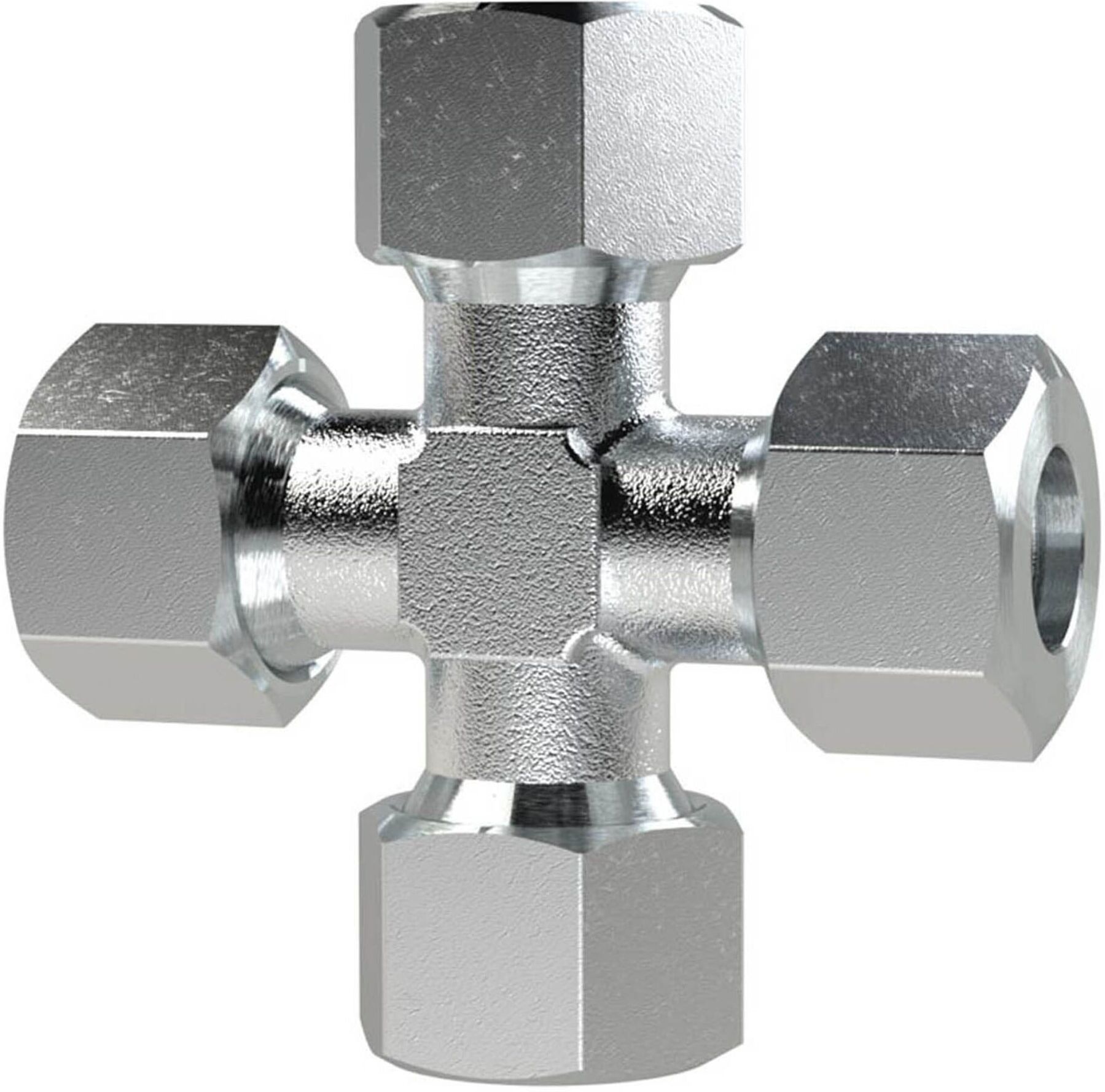 Riegler Kreuz-Verschraubung, Rohr-AÃ˜6mm, Stahl verz., KV6LST)